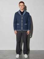 Code Culture catalog | mens-casual-jacquard-sweater-coat | navy-blue | full body