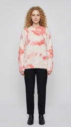 Code Culture catalog | retro-atmosphere-design-loose-sweater-sweater | pink | full body