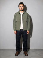 Code Culture catalog | cool-minimalism-lapel-mens-workwear-jacket | color-green | full body