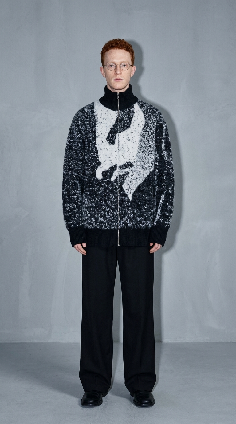 Code Culture catalog | sweater-sweater-loose-and-idle-plush-coat | black | full body