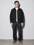Code Culture catalog | american-workwear-retro-lapel-jacket | color-black | full body