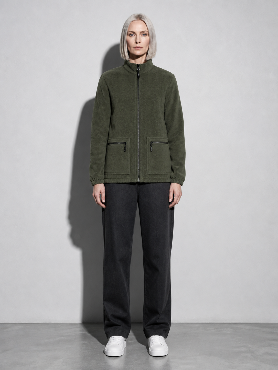 Code Culture catalog | mens-fleece-lined-thickened-lamb-wool-fleece-jacket | army-green | full body