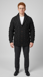 Code Culture catalog | button-rope-cardigan | black | full body