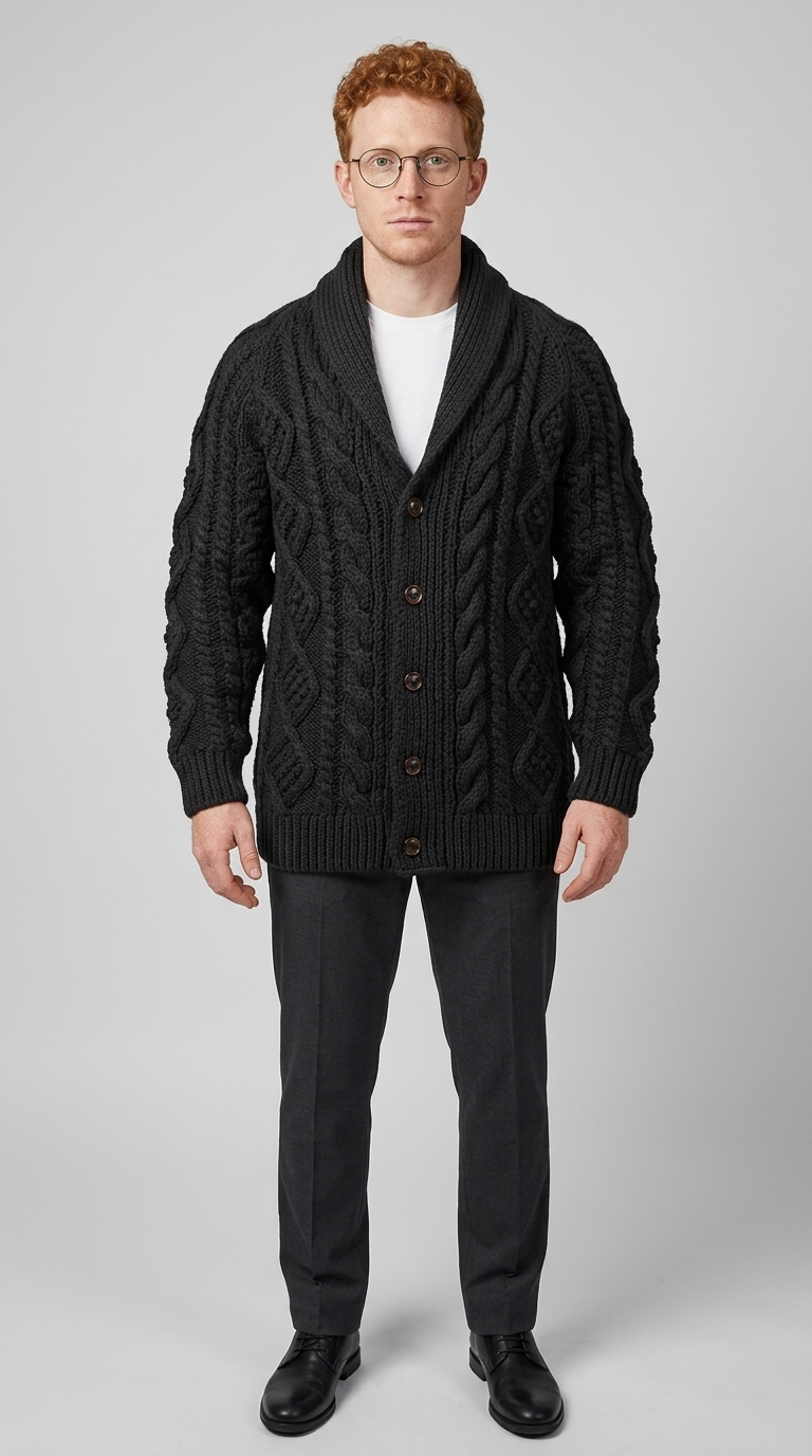 Code Culture catalog | button-rope-cardigan | black | full body