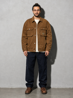 Code Culture catalog | motorcycle-loose-workwear-warm-jacket | color-yellow-plus-velvet | full body