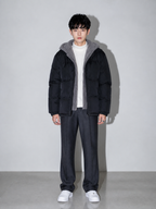 Code Culture catalog | polar-fleece-short-warm-fleece-cotton-jacket-winter | black | full body