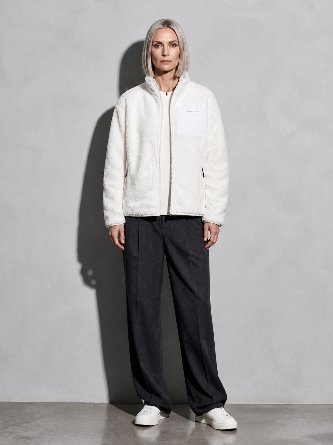 Code Culture catalog | mens-cardigan-fleece-outdoor-polar-fleece-jacket | beige | full body