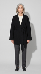 Code Culture catalog | cashmere-belt-knitted-cardigan-jacket | black | full body