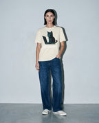 catGPT Premium Shirt — Ivory Model Full Body
