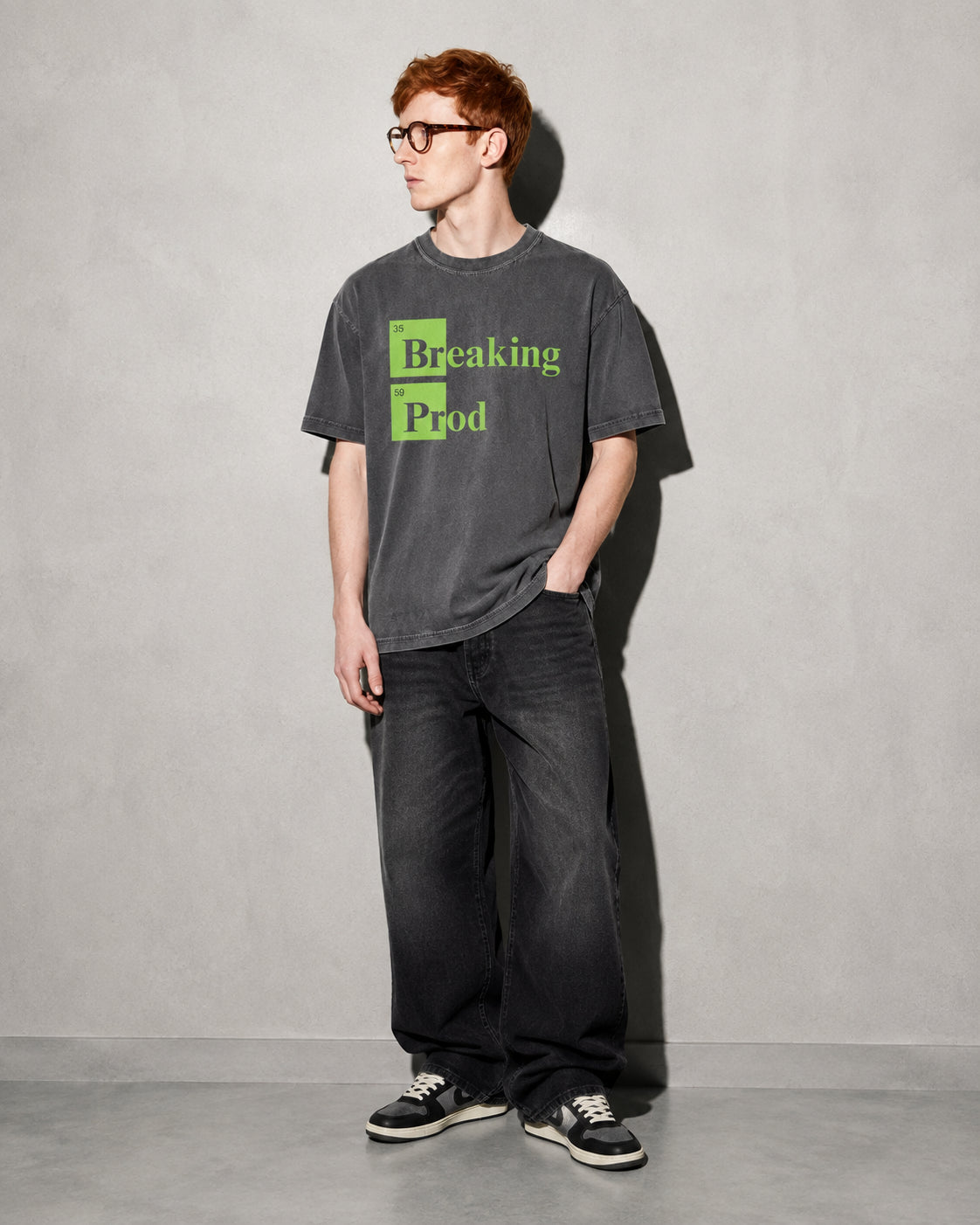 Breaking Prod Premium Shirt — Pepper Model Full Body