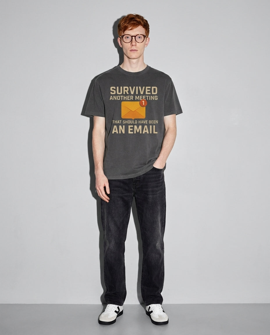 survived another meeting Premium Shirt — Pepper Model Full Body
