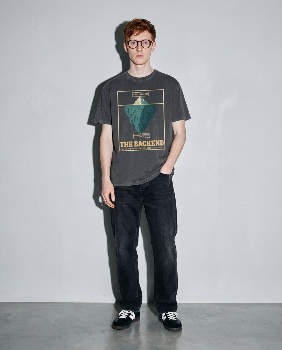 the backend iceberg Premium Shirt — Pepper Model Full Body