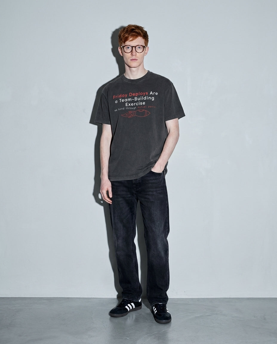 friday deploys = team building Premium Shirt — Pepper Model Full Body