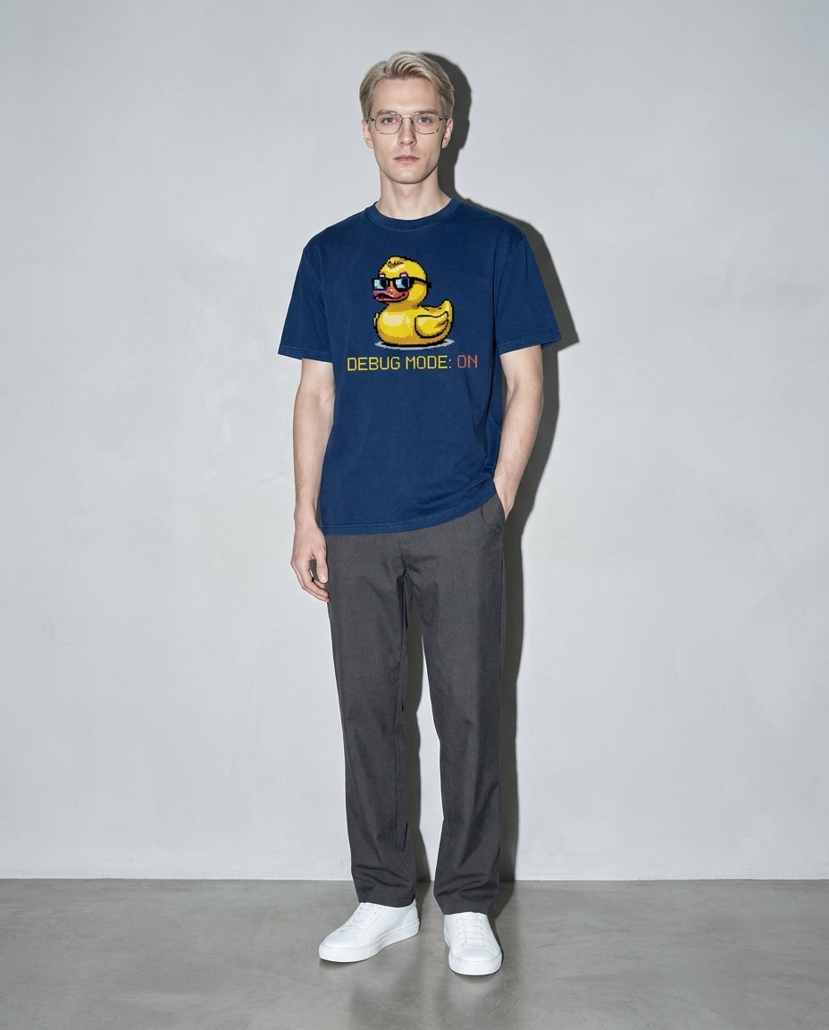 Debug mode: ON Premium Shirt — True Navy Model Full Body