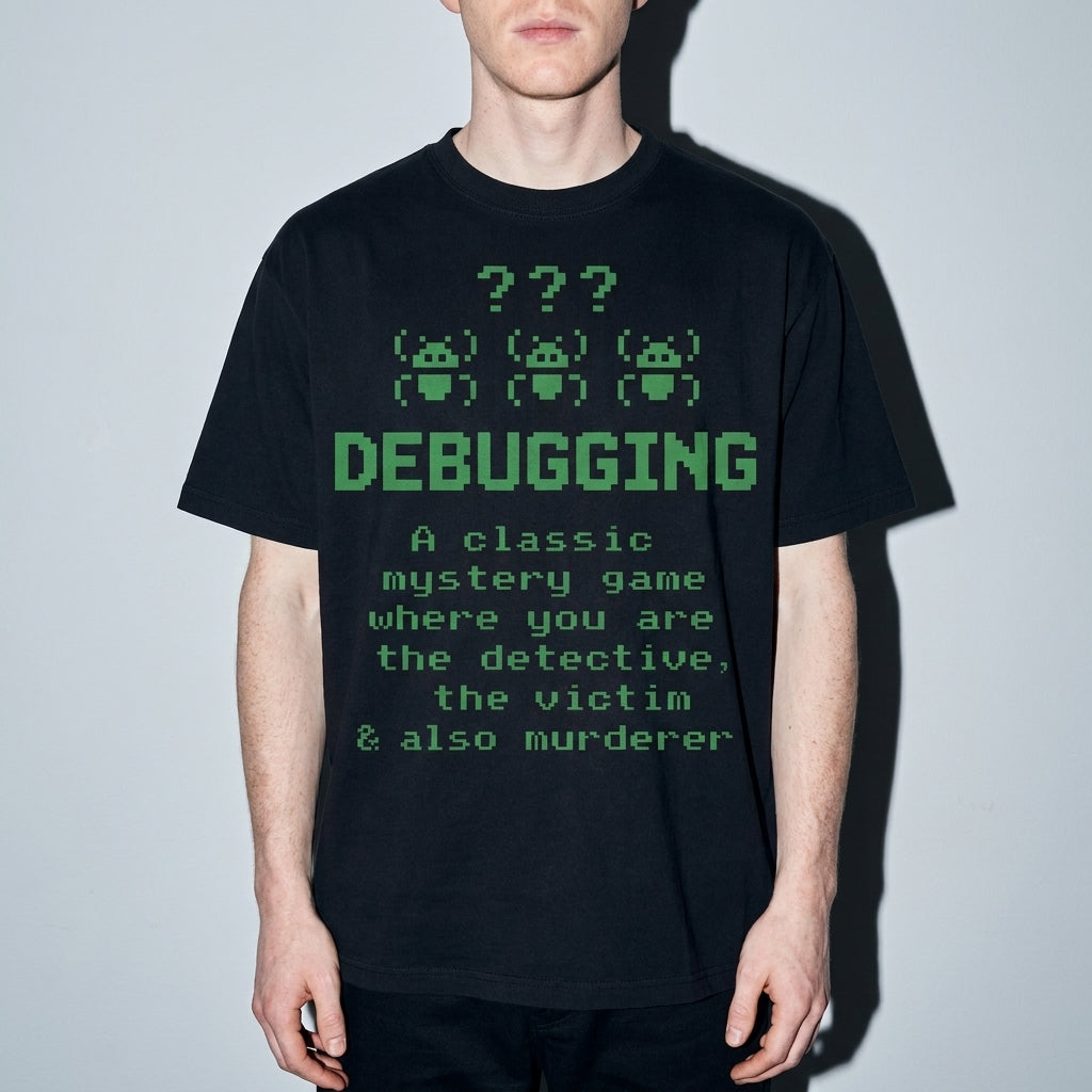debugging definition Premium Shirt — Black Model Zoom Hero