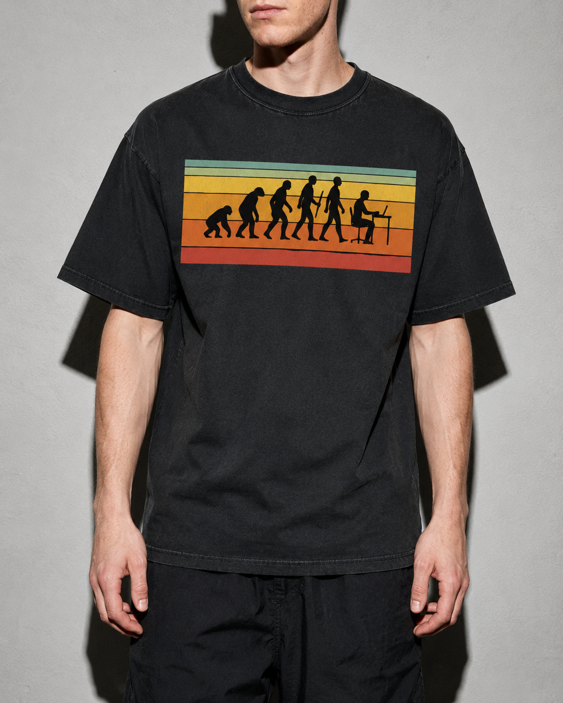 evolution of developers Premium Shirt — Black Model Zoom Hero