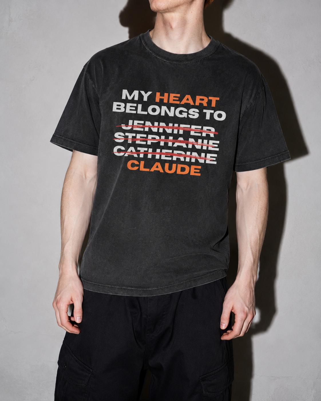 My Heart Belongs To Claude Premium Shirt — Black Model Zoom Hero
