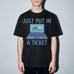 just put in a ticket Premium Shirt — Black Model Zoom Hero