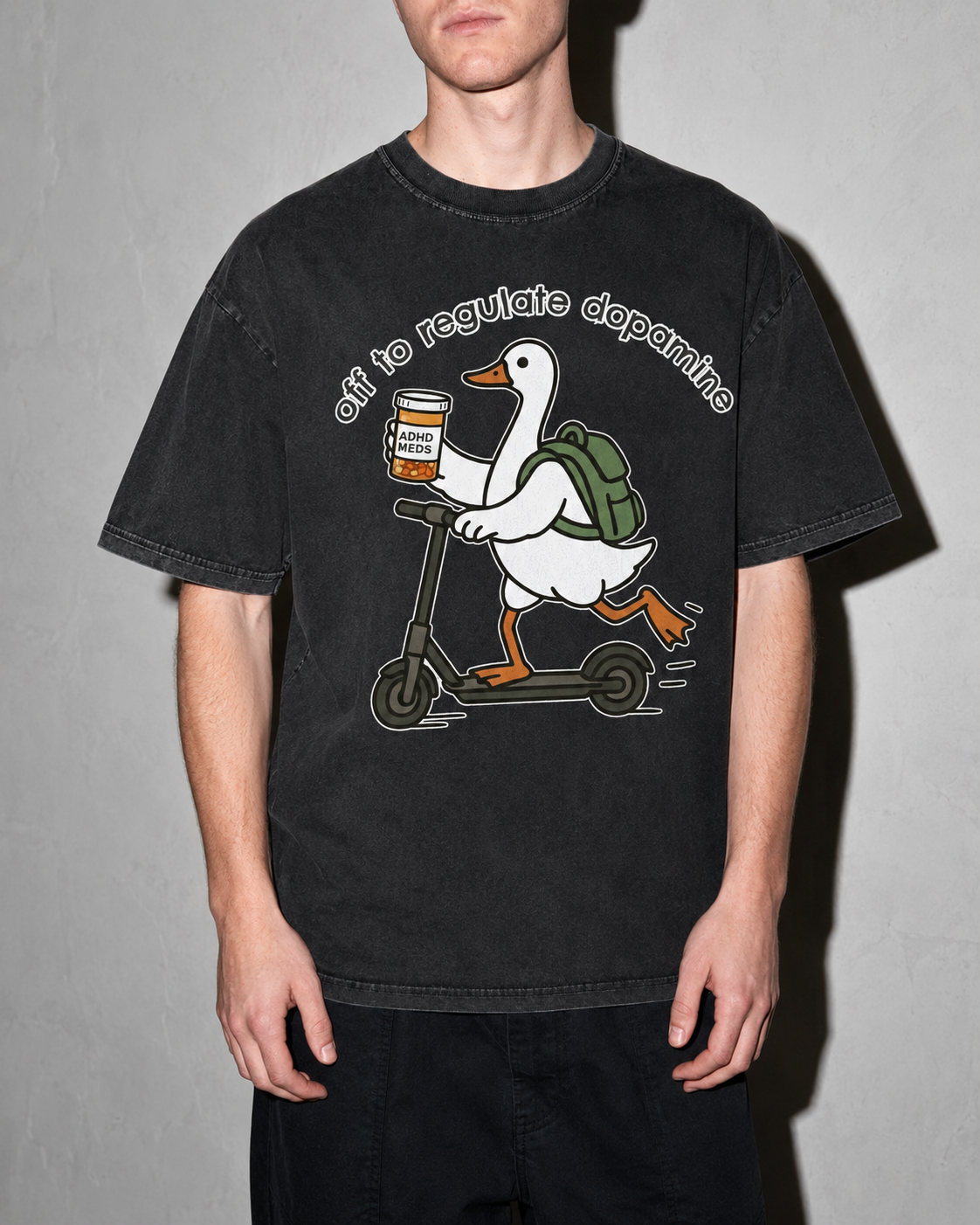 Off To Regulate Dopamine Premium Shirt — Black Model Zoom Hero