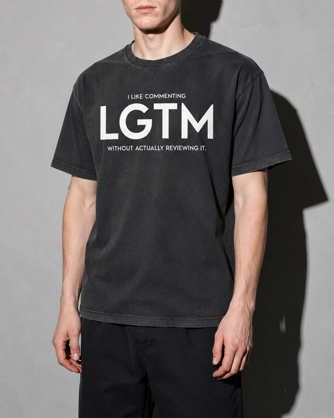 LGTM Premium Shirt — Black Model Zoom Hero