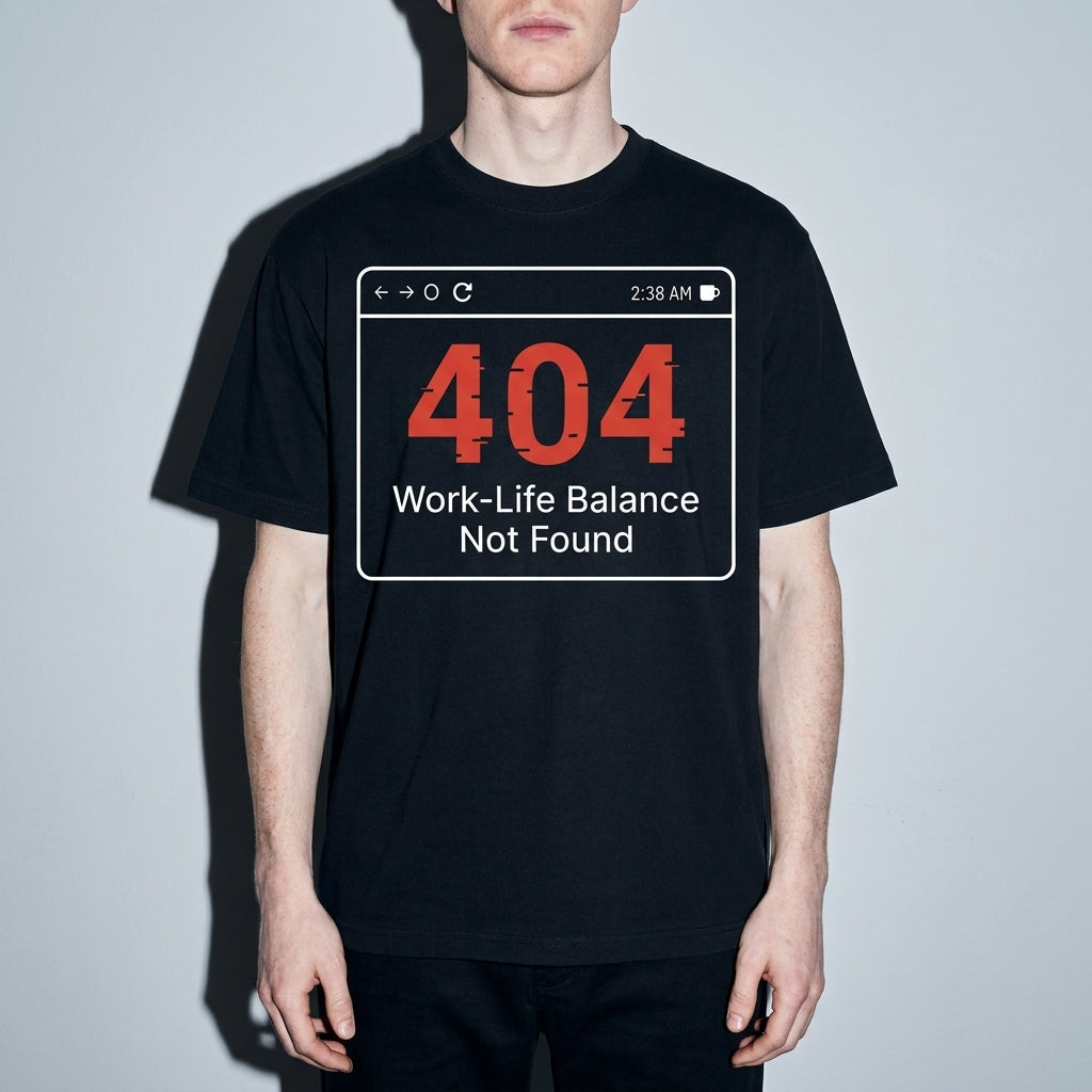 work life balance not found Premium Shirt — Black Model Zoom Hero