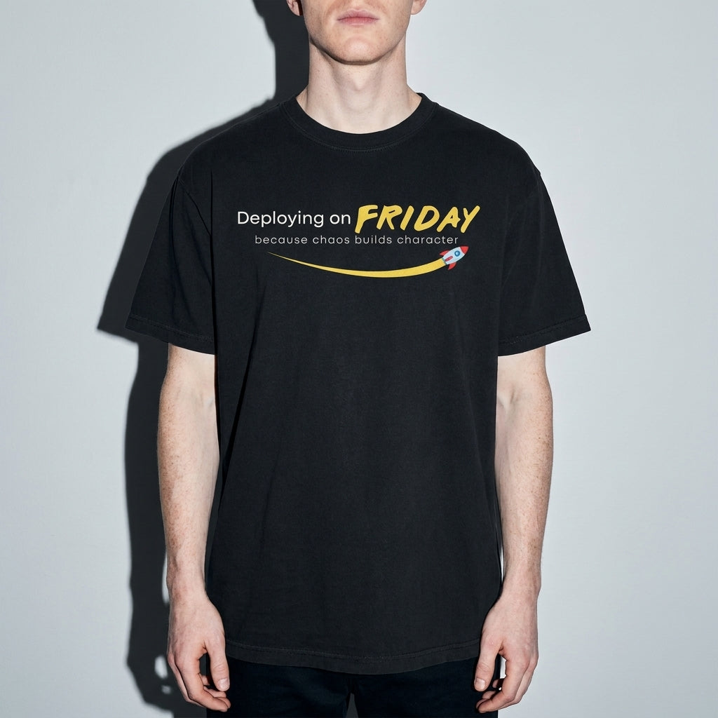 chaos builds character Premium Shirt — Black Model Zoom Hero