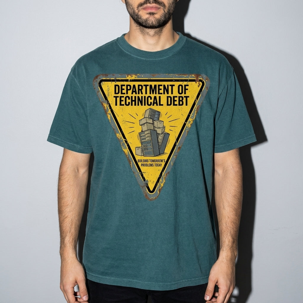 department of technical debt Premium Shirt — Blue Spruce Model Zoom Hero