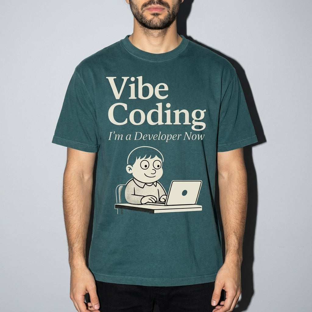 vibe coding Premium Shirt — Blue Spruce Model Zoom Hero
