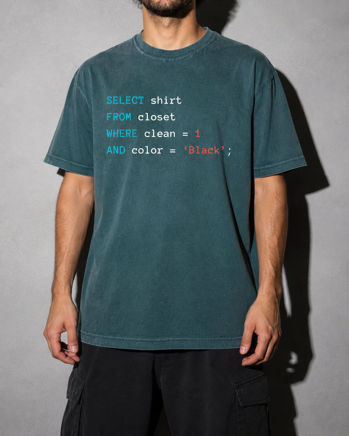 Querying my black Premium Shirt — Blue Spruce Model Zoom Hero