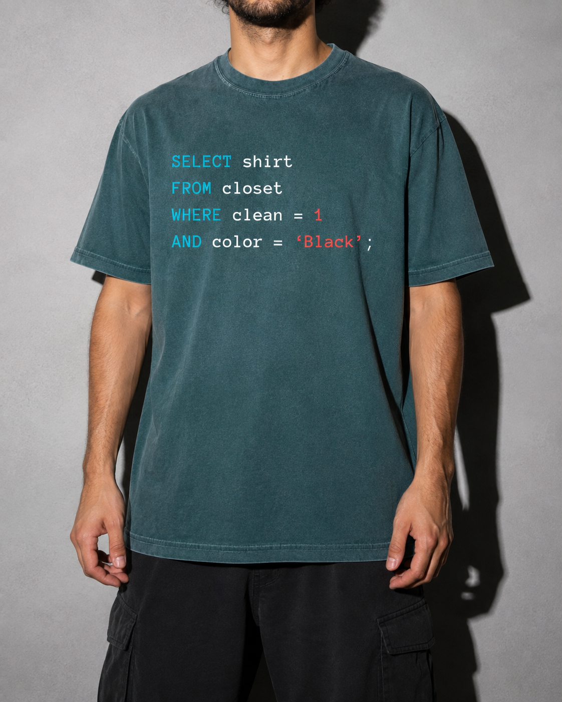Querying my black Premium Shirt — Blue Spruce Model Zoom Hero
