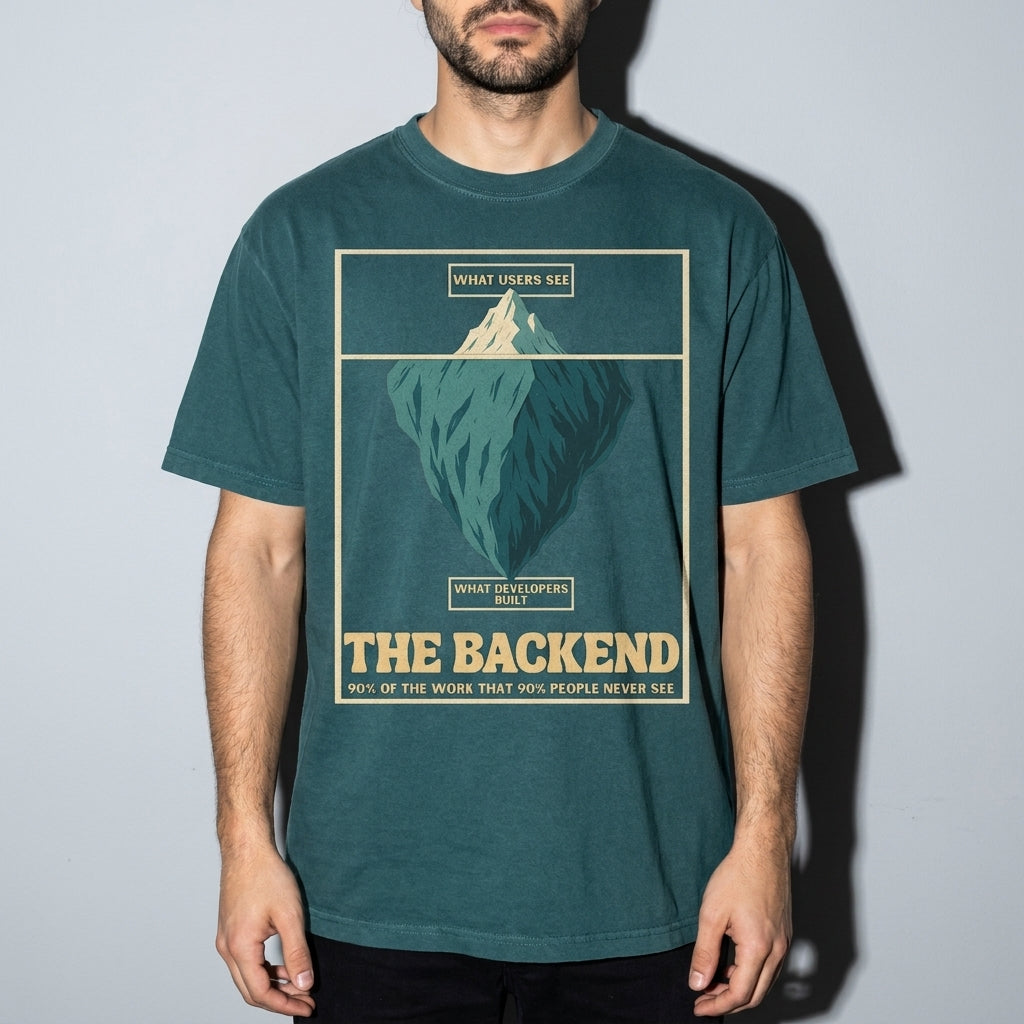the backend iceberg Premium Shirt — Blue Spruce Model Zoom Hero