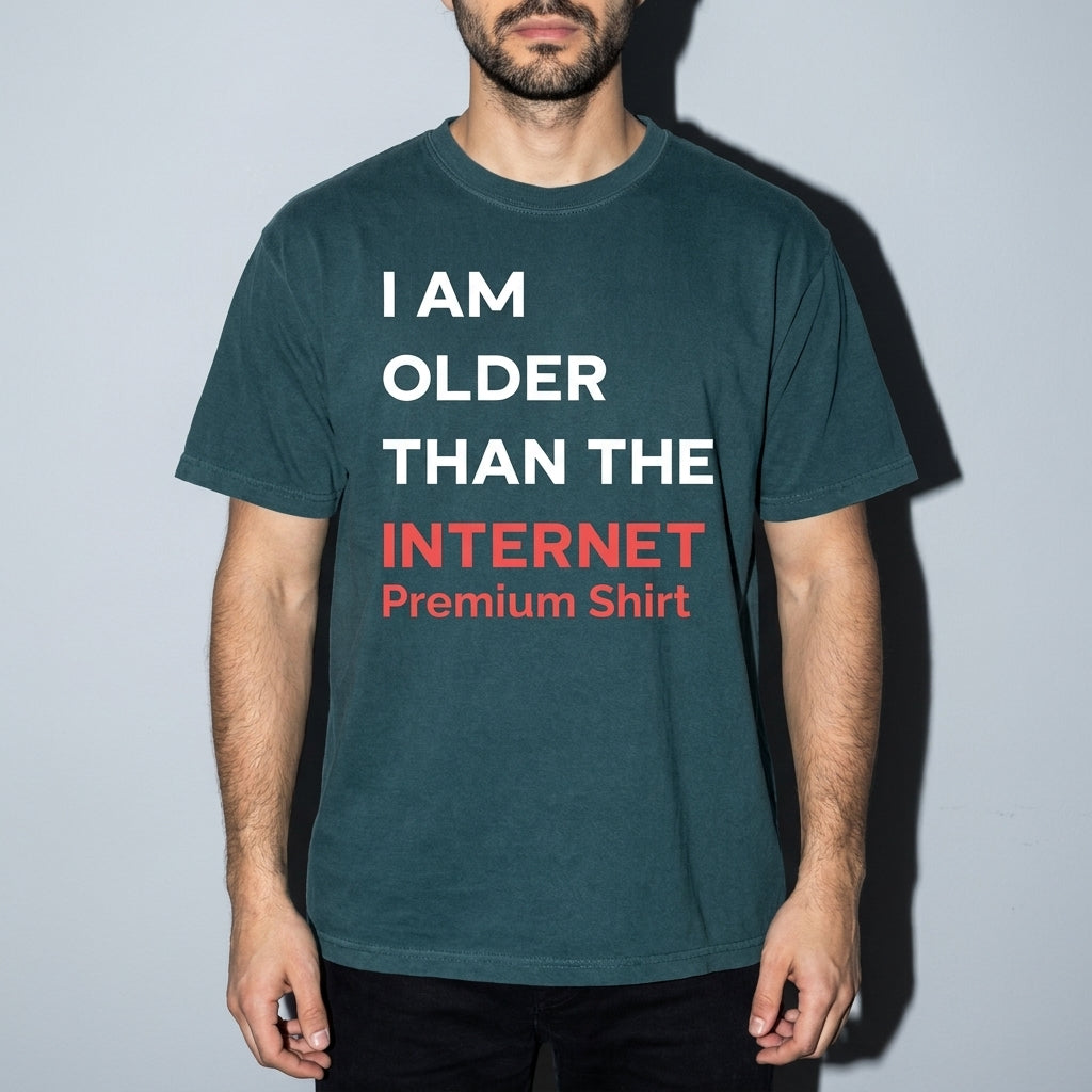 I am older than the internet Premium Shirt — Blue Spruce Model Zoom Hero