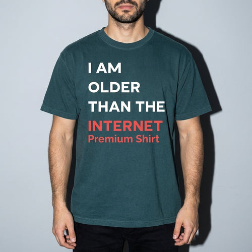 I am older than the internet Premium Shirt — Blue Spruce Model Zoom Hero