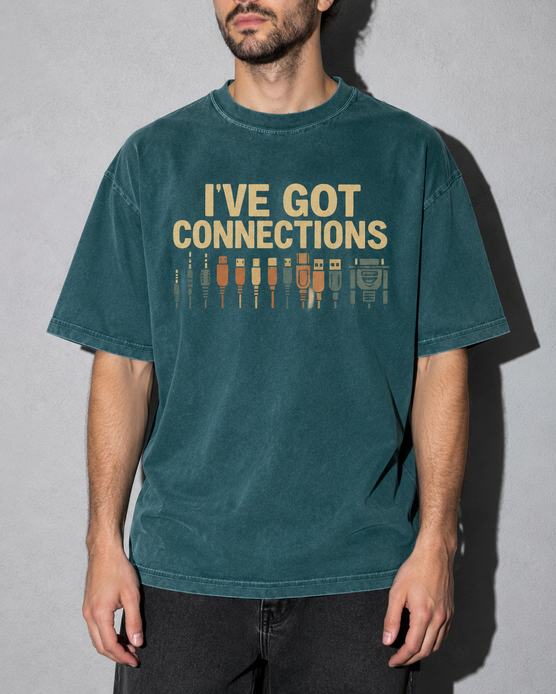 i've got connections Premium Shirt — Blue Spruce Model Zoom Hero