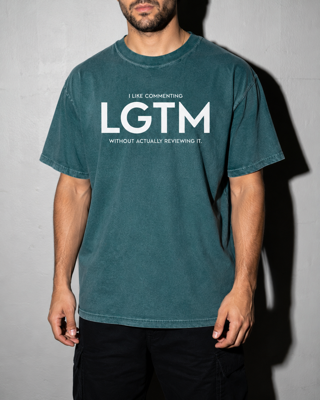 LGTM Premium Shirt — Blue Spruce Model Zoom Hero