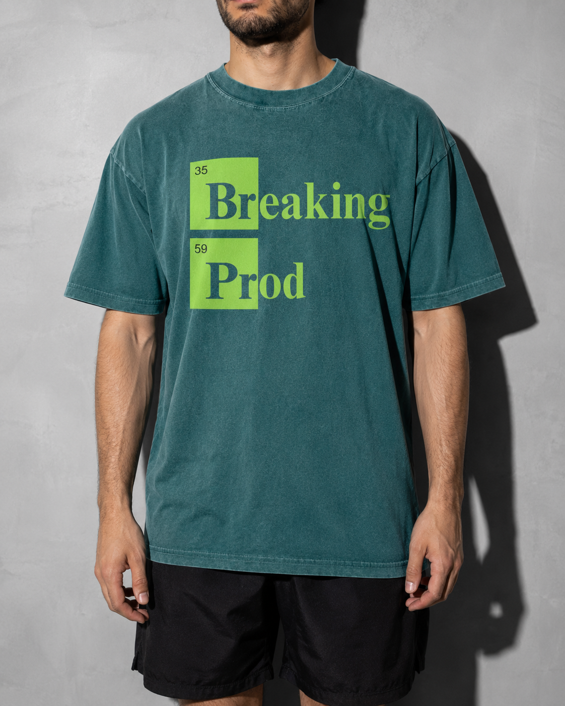 Breaking Prod Premium Shirt — Blue Spruce Model Zoom Hero