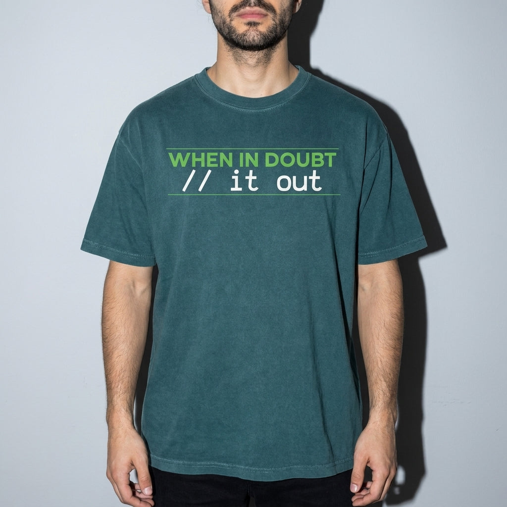 comment it out Premium Shirt — Blue Spruce Model Zoom Hero