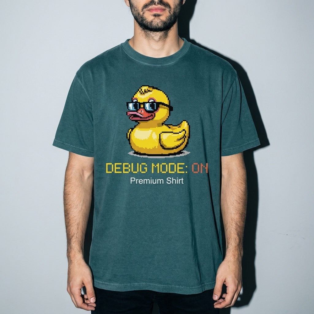Debug mode: ON Premium Shirt — Blue Spruce Model Zoom Hero