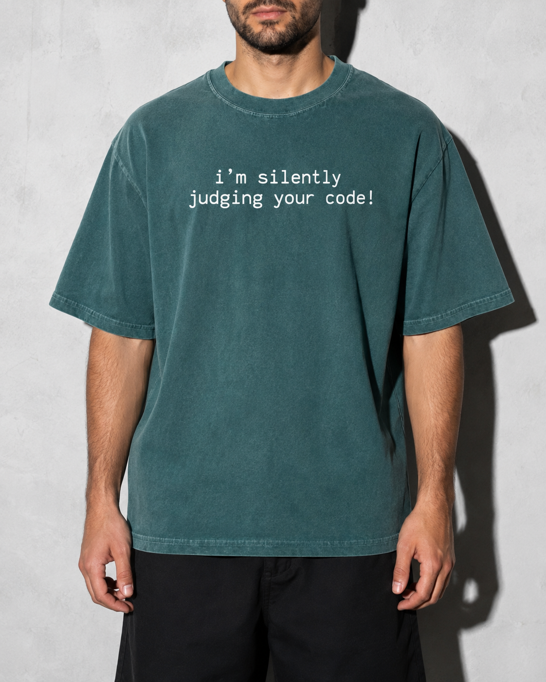 i'm silently judging your code Premium Shirt — Blue Spruce Model Zoom Hero