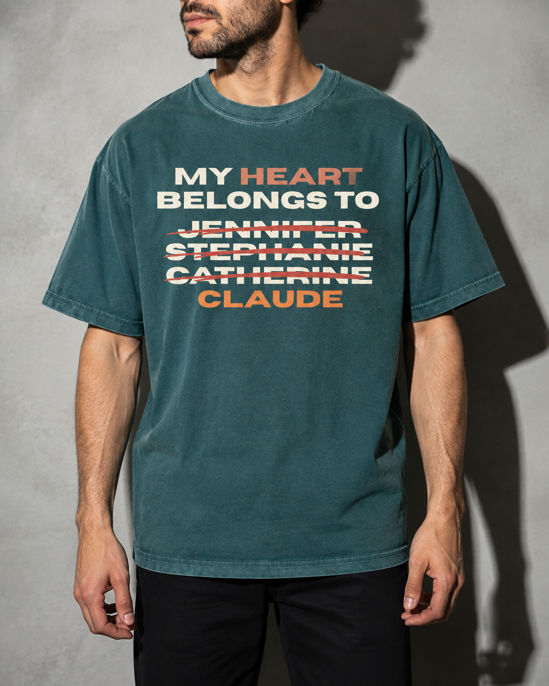 My Heart Belongs To Claude Premium Shirt — Blue Spruce Model Zoom Hero