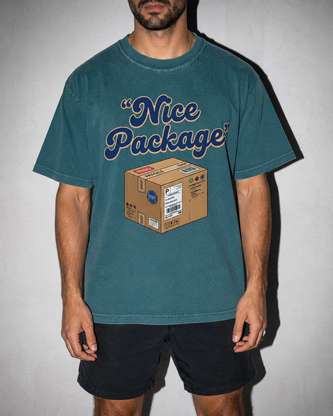 Nice Package Premium Shirt — Blue Spruce Model Zoom Hero