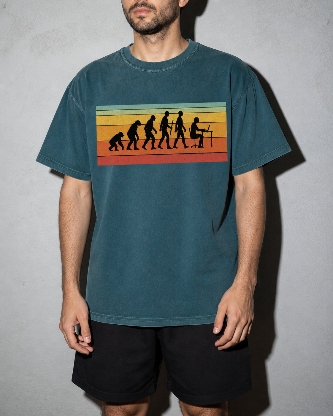 evolution of developers Premium Shirt — Blue Spruce Model Zoom Hero