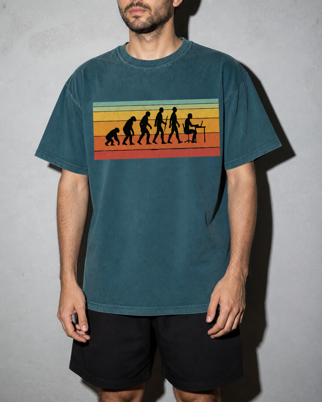 evolution of developers Premium Shirt — Blue Spruce Model Zoom Hero