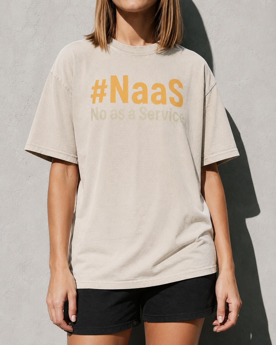 NaaS No As A Service Premium Shirt — Ivory Model Zoom Hero