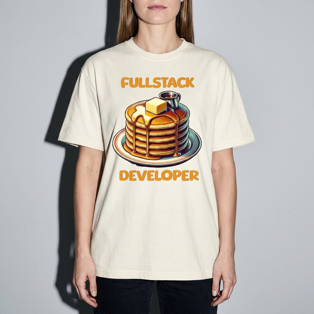 Fullstack Engineer - Pancake Premium Shirt — Ivory Model Zoom Hero
