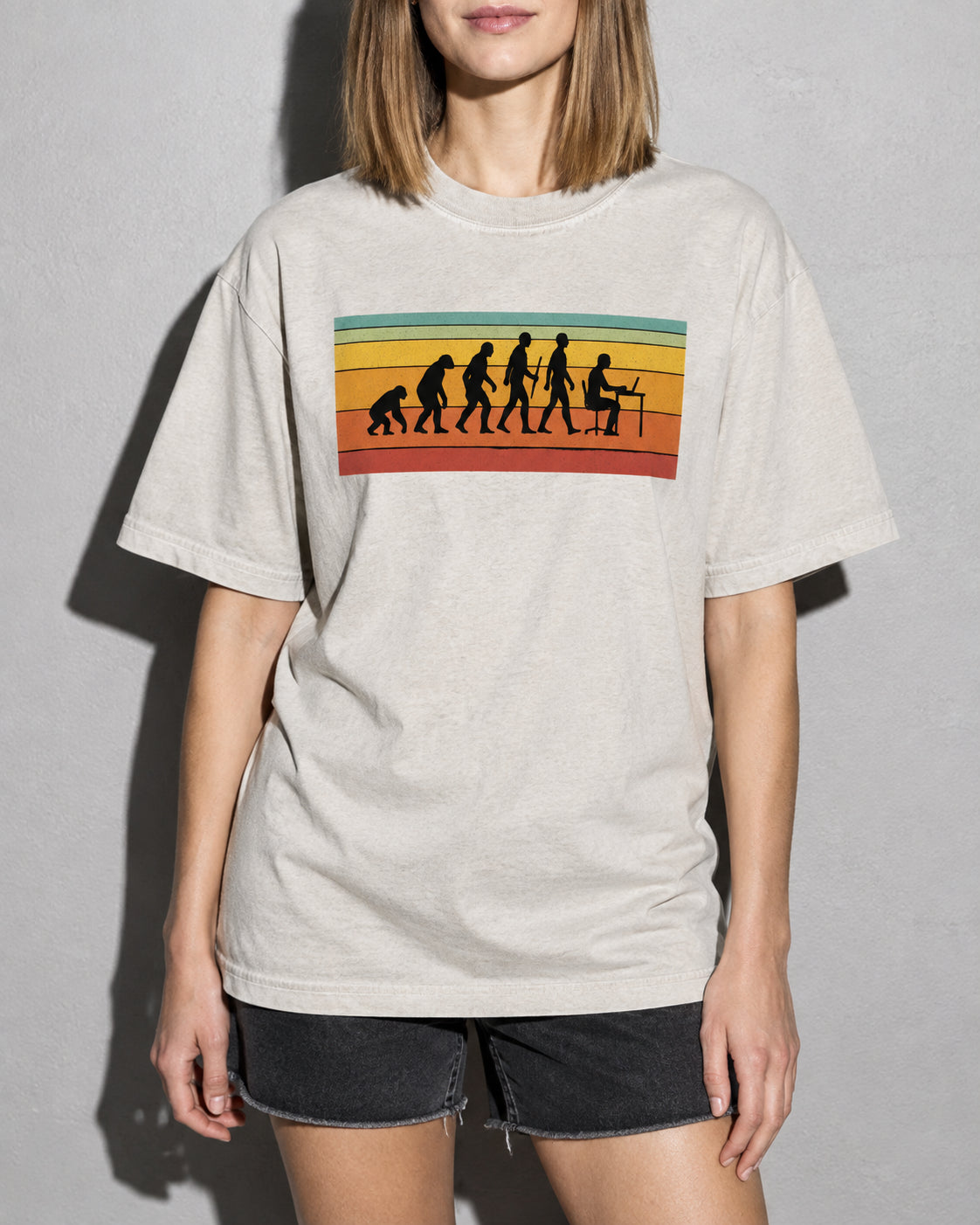 evolution of developers Premium Shirt — Ivory Model Zoom Hero