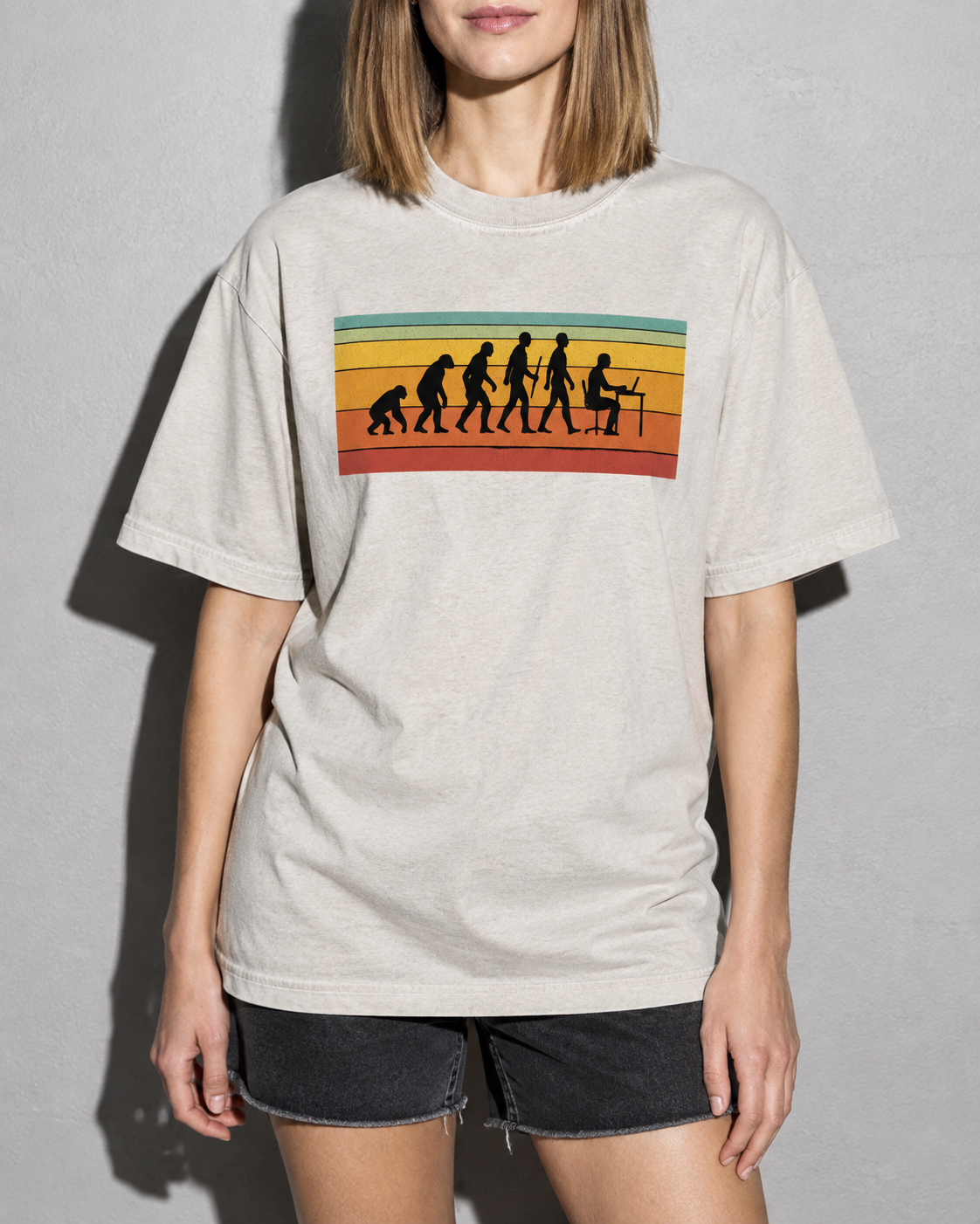 evolution of developers Premium Shirt — Ivory Model Zoom Hero