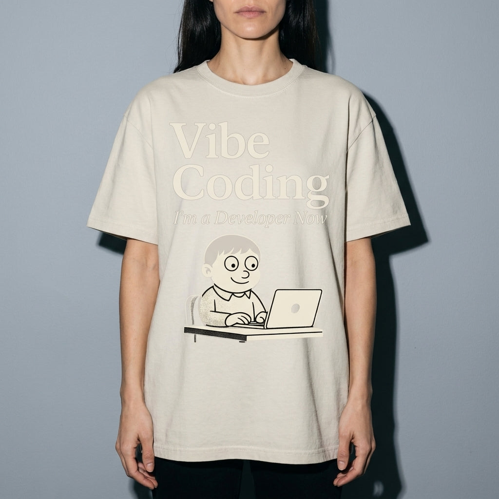 vibe coding Premium Shirt — Ivory Model Zoom Hero