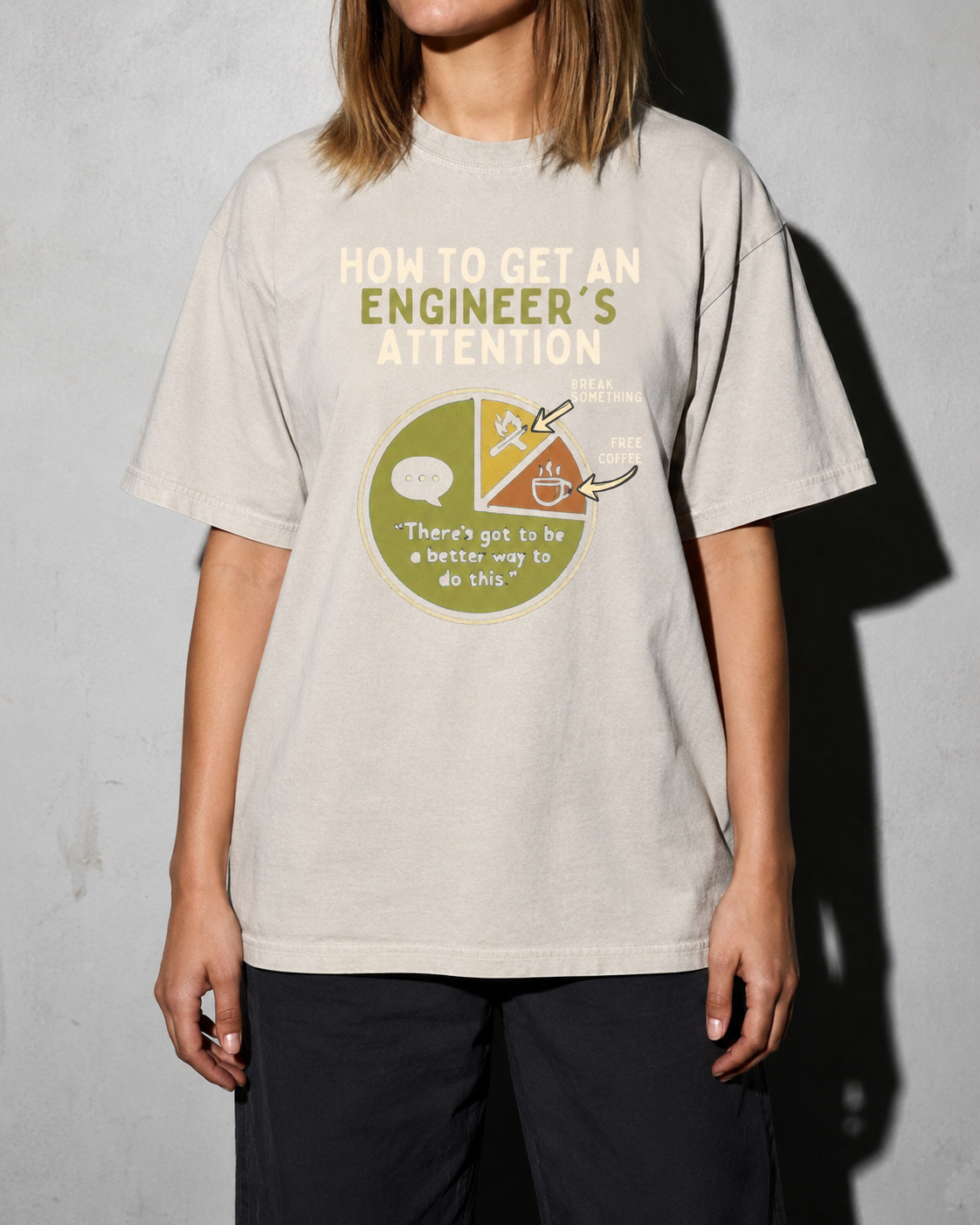 engineer's attention Premium Shirt — Ivory Model Zoom Hero