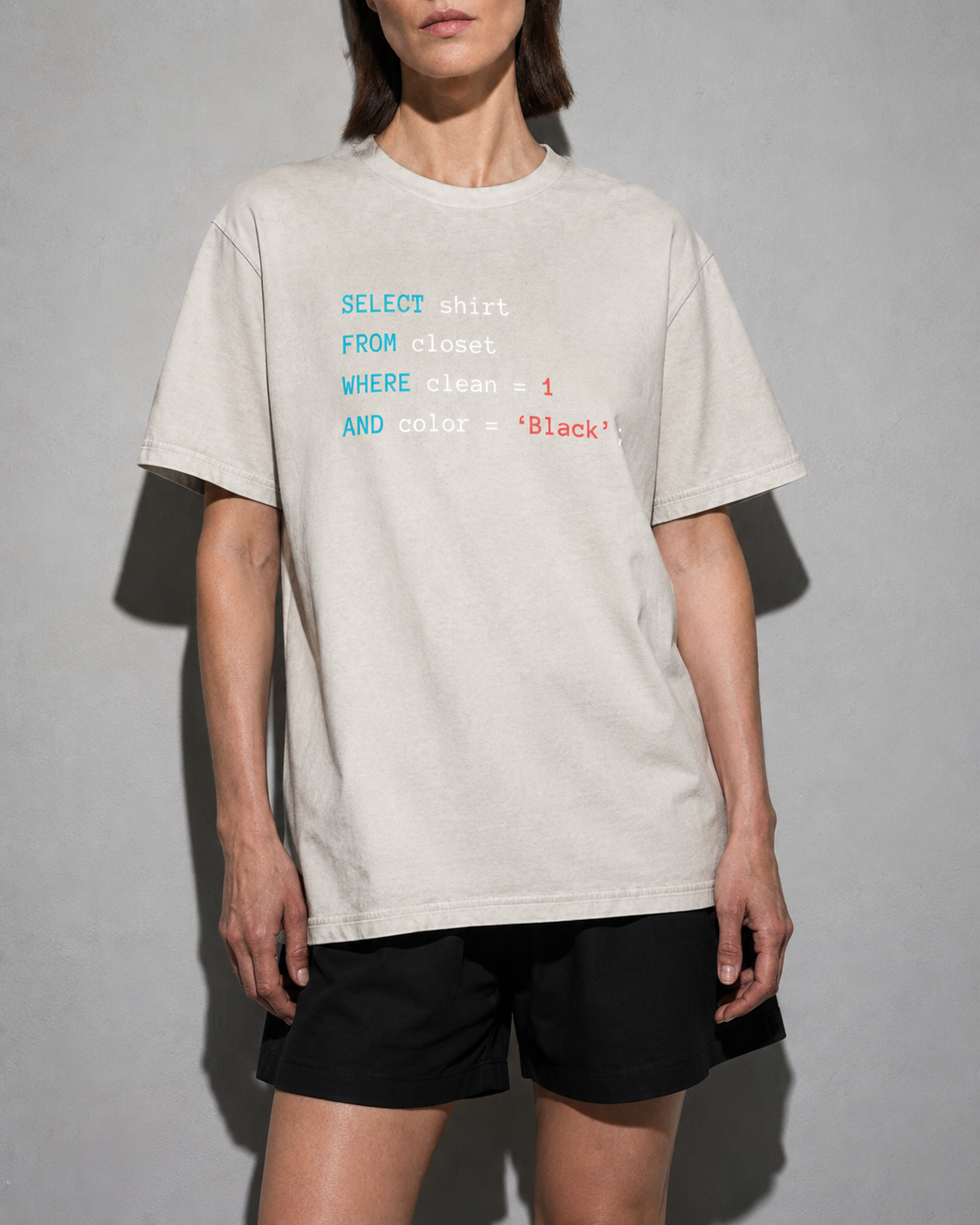 Querying my black Premium Shirt — Ivory Model Zoom Hero